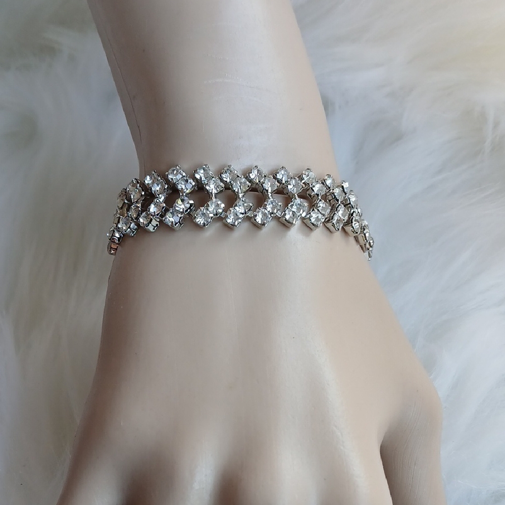 Paparazzi Silver Bracelet with Sparkling Accents